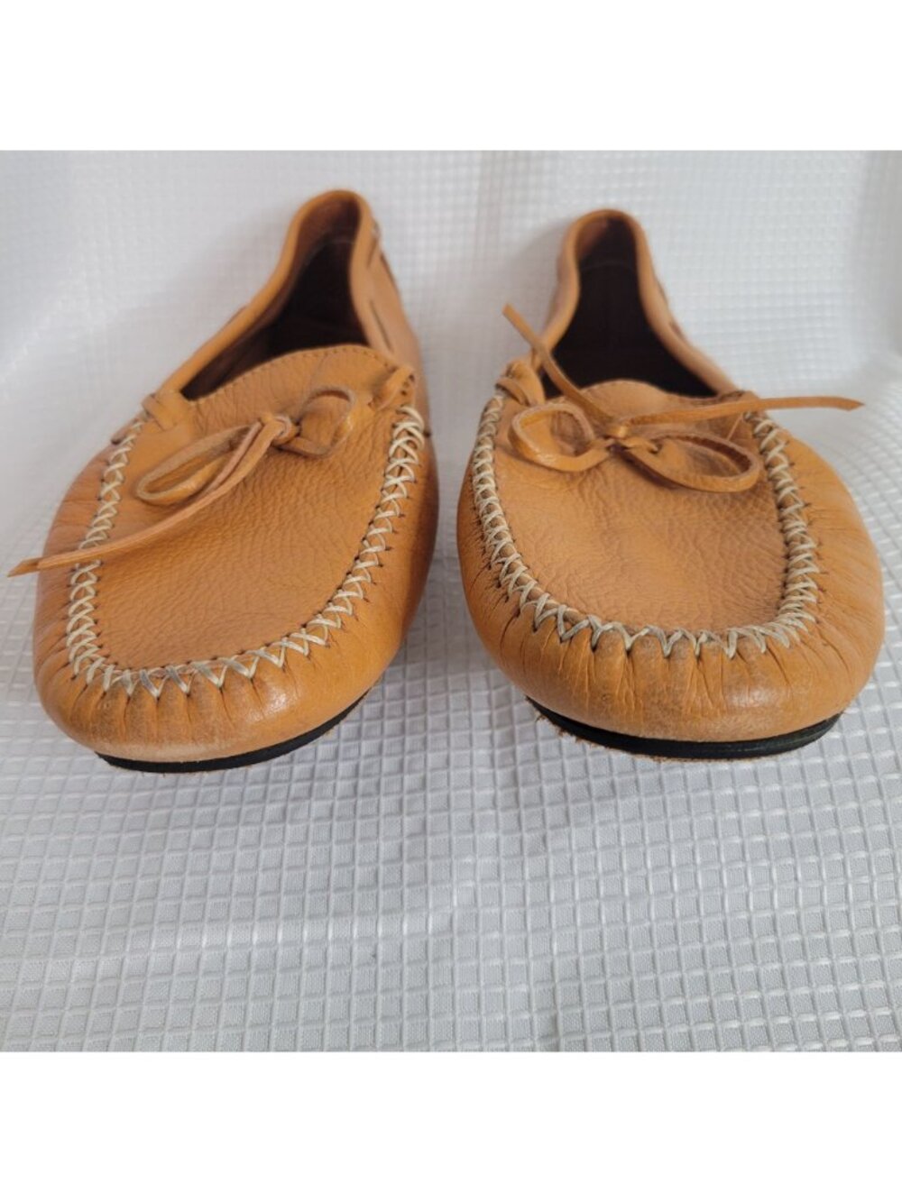 André Assous Womens Size 8.5 Loafers Leather Driving Moccasins Tan Made In Italy - Picture 10 of 11